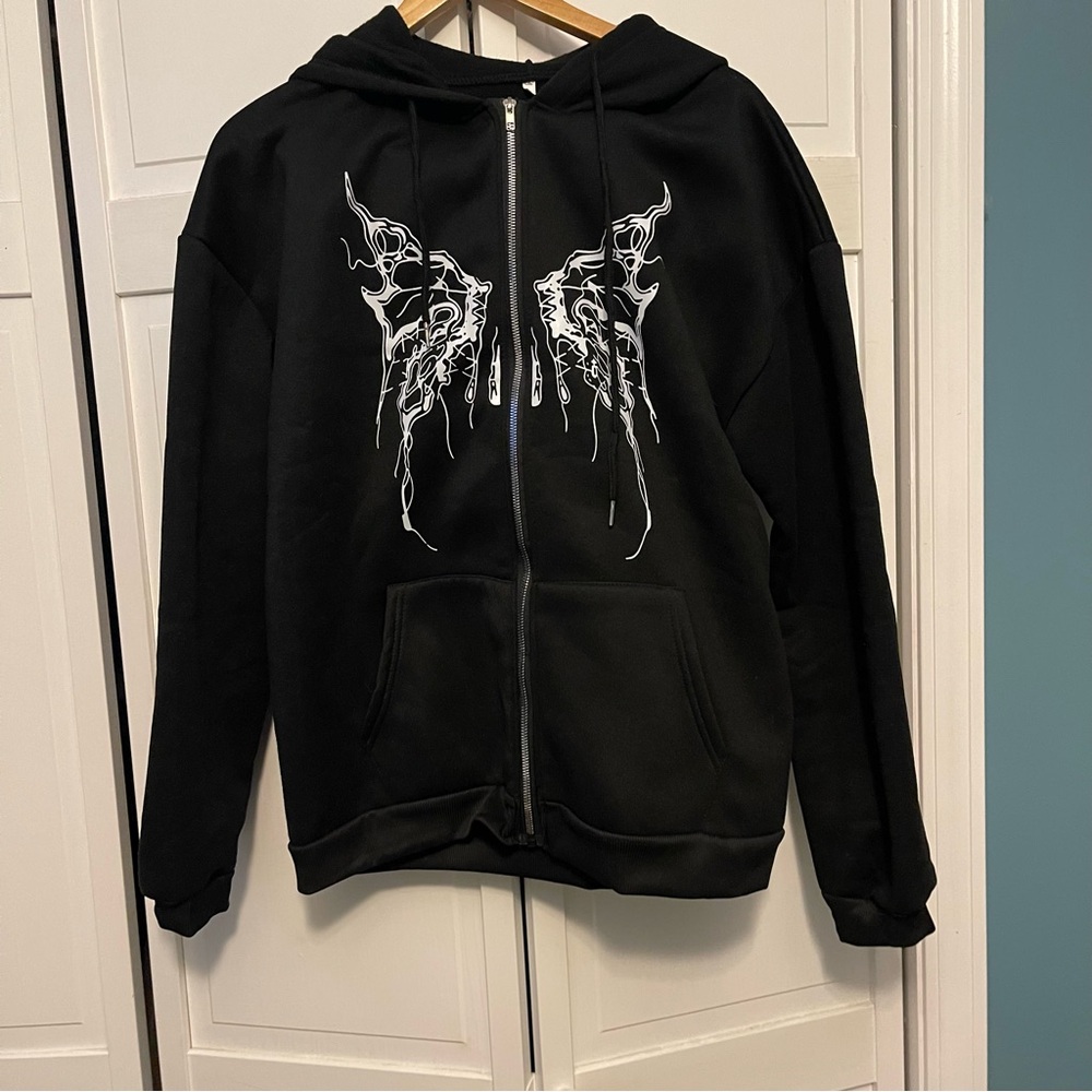 COPY - Women’s Size XL Zip-up Butterfly Sweatshirt Y2K